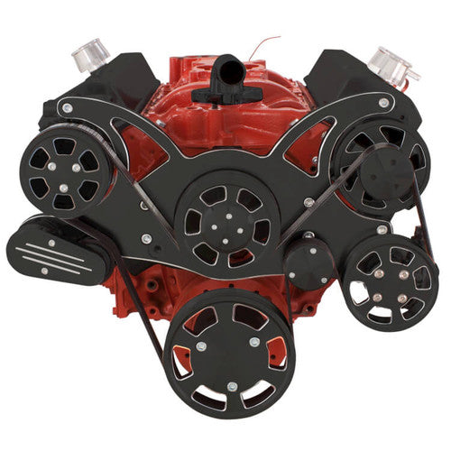 CVF Racing CVF-BD-350-WRAPTOR-AC BLACK DIAMOND SERPENTINE SYSTEM FOR Chev SB 283-350-400