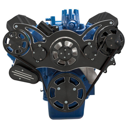 CVF BD-390-WRAPTOR-PS Black Diamond Serpentine System for Ford FE Engines - Power Steering & Alternator - All Inclusive