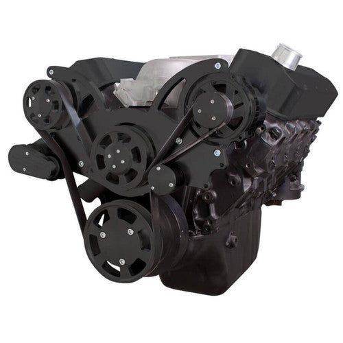 CVF B-454-WRAPTOR-ACO Black Serpentine System for 396 427 & 454 - AC & Alternator - All Inclusive