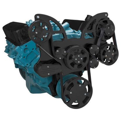 CVF B-PONT-WRAPTOR-ALT Stealth Black Pontiac Serpentine System for 350-400 428 & 455 V8 - Alternator Only - All Inclusive