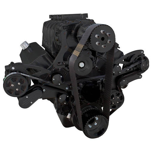 CVF B-454SC-WRAPTOR-ALT-EWP Stealth Black Serpentine System for 396 427 & 454 Supercharger - Alternator Only - All Inclusive