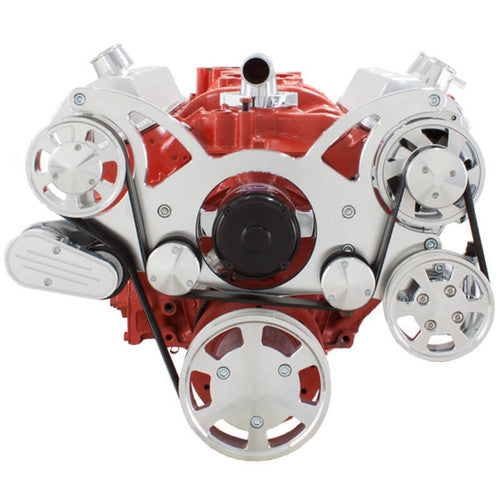 CVF 350-WRAPTOR-AC-EWP Serpentine System for Chev SB 283-350-400 - AC Power Steering & Alternator w/ Electric Water Pump - All Inclusive