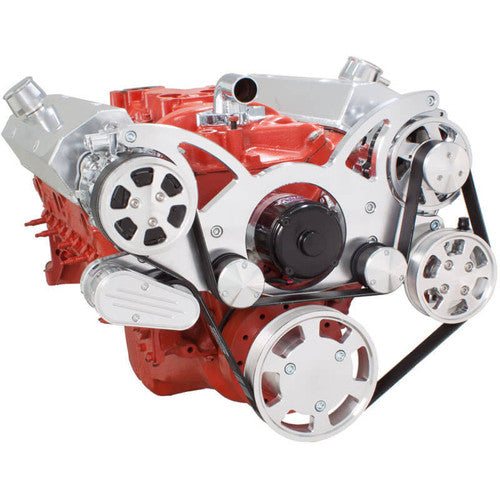 CVF 350-WRAPTOR-ACO-EWP Serpentine System for Chev SB 283-350-400 - AC & Alternator w/ Electric Water Pump - All Inclusive