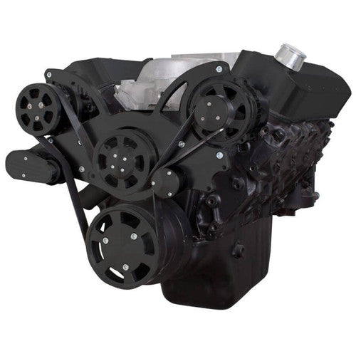 CVF B-454-WRAPTOR-AC Black Serpentine System for Big Block Chevy - AC Power Steering & Alternator - All Inclusive