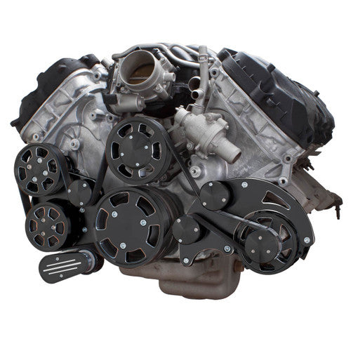 CVF BD-FC5-WRAPTOR-AC Black Diamond Serpentine System for Ford Coyote 5.0 - AC Power Steering & Alternator - All Inclusive