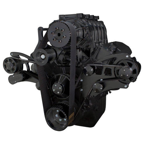 CVF B-454SC-WRAPTOR-PS Black Serpentine System for 396 427 & 454 Supercharger - Power Steering & Alternator - All Inclusive