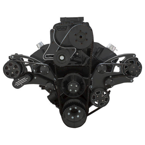 CVF BD-454SC-WRAPTOR-PS Black Diamond Serpentine System for 396 427 & 454 Supercharger - Power Steering & Alternator - All Inclusive