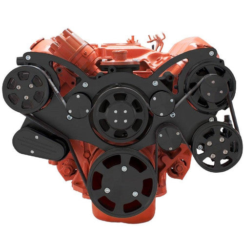 CVF B-440-WRAPTOR-ACO Stealth Black Serpentine System for Big Block Mopar - AC & Alternator - All Inclusive