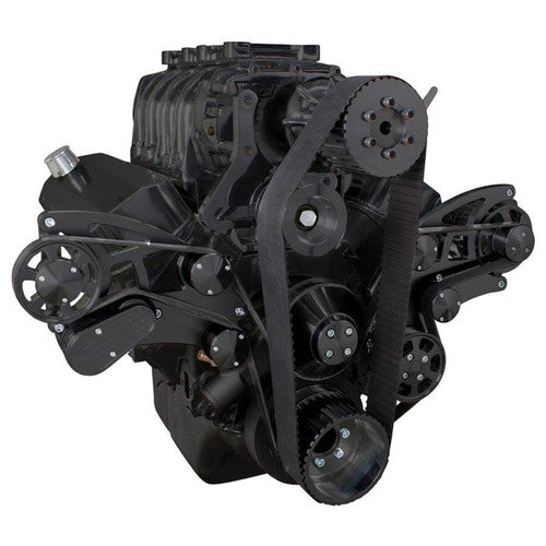 CVF B-454SC-WRAPTOR-PS Black Serpentine System for 396 427 & 454 Supercharger - Power Steering & Alternator - All Inclusive