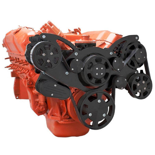 CVF B-440-WRAPTOR-ACO Stealth Black Serpentine System for Big Block Mopar - AC & Alternator - All Inclusive