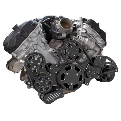 CVF BD-FC5-WRAPTOR-AC Black Diamond Serpentine System for Ford Coyote 5.0 - AC Power Steering & Alternator - All Inclusive