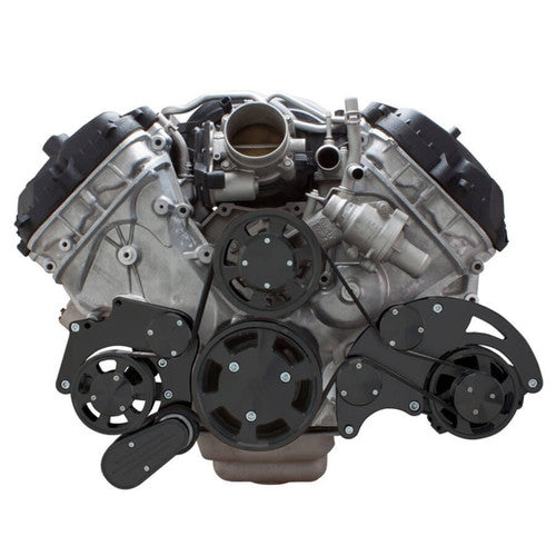 CVF B-FC5-WRAPTOR-AC Stealth Black Serpentine System for Ford Coyote 5.0 - AC Power Steering & Alternator - All Inclusive