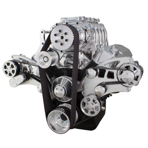 CVF 454SC-WRAPTOR-PS Serpentine System for 396 427 & 454 Supercharger - Power Steering & Alternator - All Inclusive