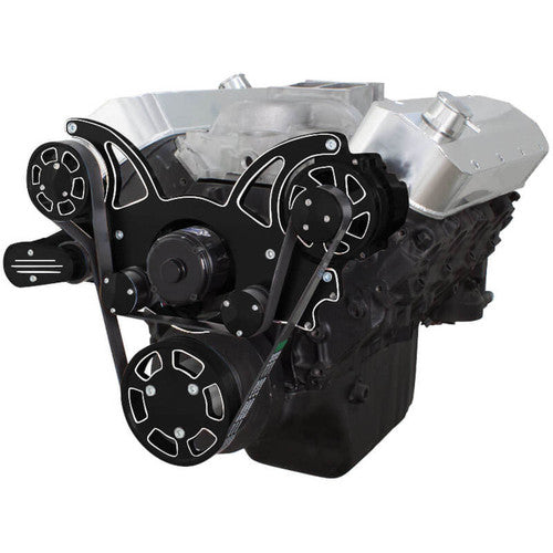 CVF BD-454-WRAPTOR-PS-EWP Black Diamond Serpentine System for 396 427 & 454 - Power Steering & Alternator w/ Electric Water Pump - All Inclusive