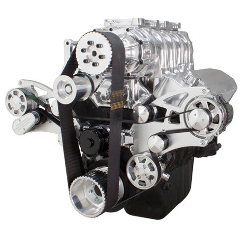 CVF 454SC-WRAPTOR-PS-EWP Serpentine System for 396 427 & 454 Supercharger - Power Steering & Alternator w/ Electric Water Pump - All Inclusive