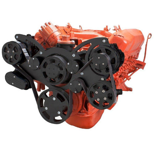 CVF B-440-WRAPTOR-ACO Stealth Black Serpentine System for Big Block Mopar - AC & Alternator - All Inclusive