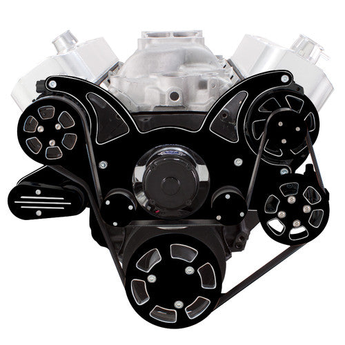 CVF BD-454-WRAPTOR-AC-EWP Black Diamond Serpentine System for Big Block Chevy - AC Power Steering & Alternator w/ Electric Water Pump - All Inclusi