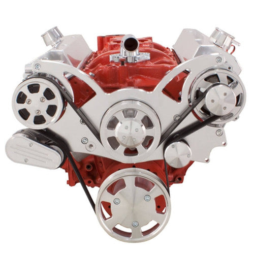 CVF 350-WRAPTOR-AC Serpentine System for Chev SB 283-350-400 - AC Power Steering & Alternator - All Inclusive