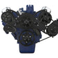 CVF B-390-WRAPTOR-PS Stealth Black Serpentine System for Ford FE Engines - Power Steering & Alternator - All Inclusive