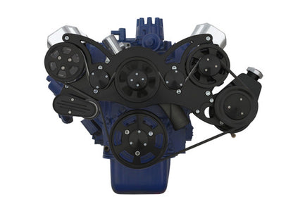 CVF B-390-WRAPTOR-ACO Stealth Black Serpentine System for Ford FE Engines - AC & Alternator - All Inclusive