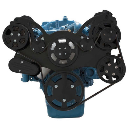 CVF Racing CVF-B-360-WRAPTOR-AC B-360-WRAPTOR-AC Stealth Black Serpentine System for Small Block Mopar - AC Power Steering & Alternator - All Inclusive