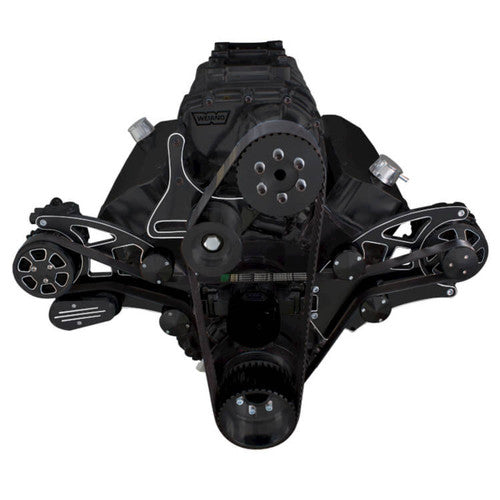 CVF BD-454SC-WRAPTOR-ALT-EWP Black Diamond Serpentine System for 396 427 & 454 Supercharger - Alternator Only w/ Electric Water Pump - All Inclusiv