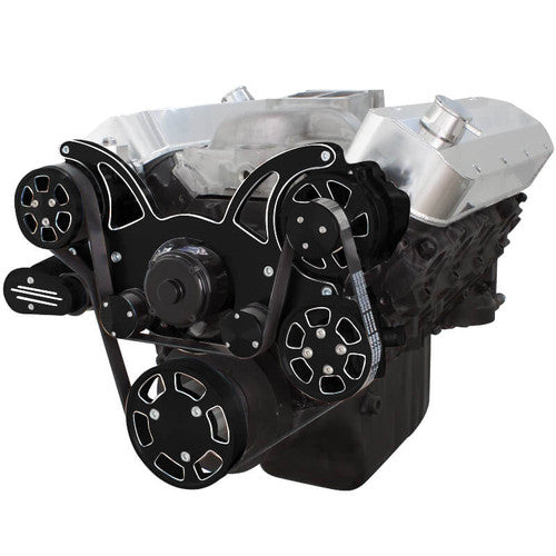 CVF BD-454-WRAPTOR-ALT-EWP Black Diamond Serpentine System for 396 427 & 454 - Alternator Only w/ Electric Water Pump - All Inclusive