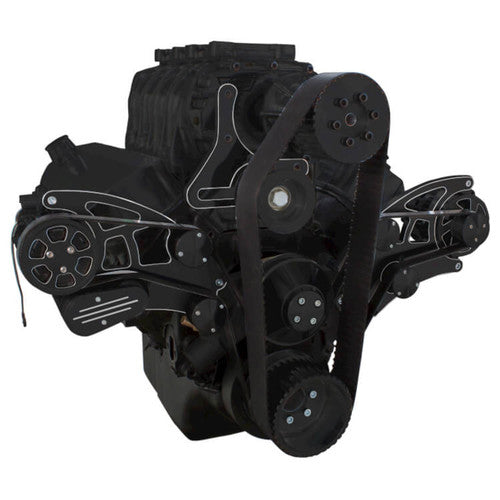 CVF BD-454SC-WRAPTOR-ACO Black Diamond Serpentine System for 396 427 & 454 Supercharger - AC & Alternator - All Inclusive