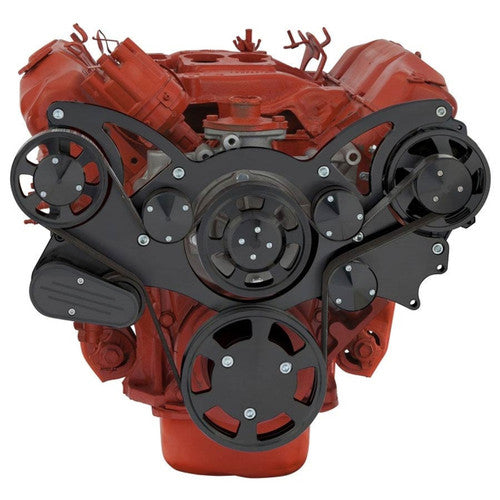 CVF B-440-WRAPTOR-ACO Stealth Black Serpentine System for Big Block Mopar - AC & Alternator - All Inclusive