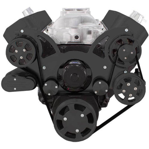 CVF B-454-WRAPTOR-ACO-EWP Black Serpentine System for 396 427 & 454 - AC & Alternator w/ Electric Water Pump - All Inclusive