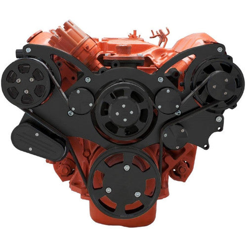 CVF B-440-WRAPTOR-ACO Stealth Black Serpentine System for Big Block Mopar - AC & Alternator - All Inclusive