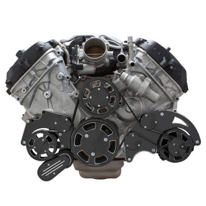 CVF BD-FC5-WRAPTOR-AC Black Diamond Serpentine System for Ford Coyote 5.0 - AC Power Steering & Alternator - All Inclusive