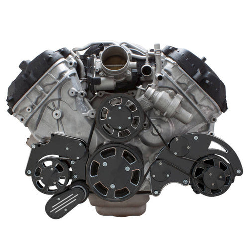 CVF BD-FC5-WRAPTOR-AC Black Diamond Serpentine System for Ford Coyote 5.0 - AC Power Steering & Alternator - All Inclusive
