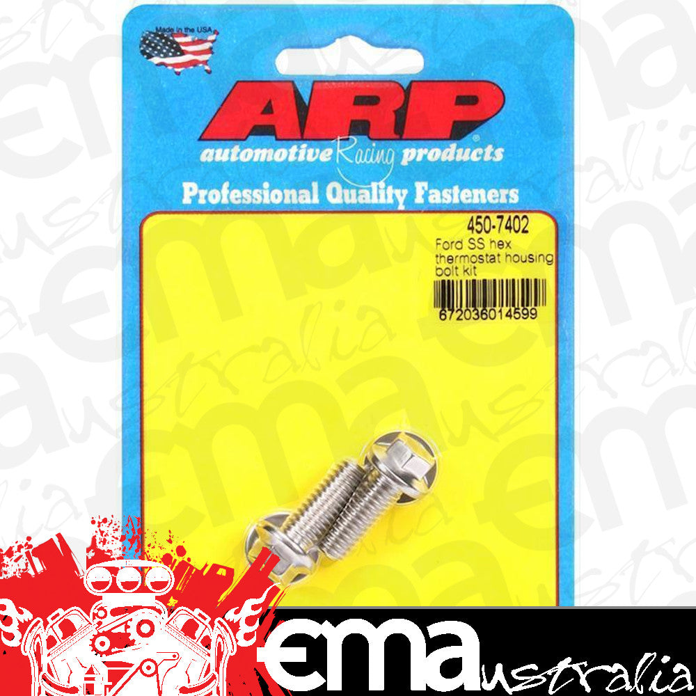 Ford small block Windsor 351 c.i.d. V8 450-7402 SS Hex Thermostat Housing Bolt Kit ARP Fasteners ARP450-7402