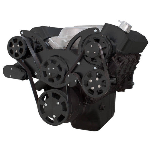 CVF B-454-WRAPTOR-AC Black Serpentine System for Big Block Chevy - AC Power Steering & Alternator - All Inclusive