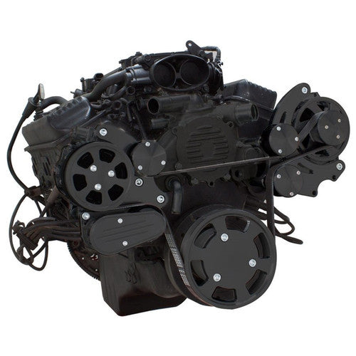 CVF B-LT1-WRAPTOR-AC Stealth Black Serpentine System for LT1 Generation II - AC Power Steering & Alternator - All Inclusive