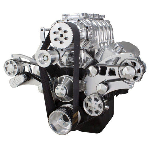 CVF 454SC-WRAPTOR-PS Serpentine System for 396 427 & 454 Supercharger - Power Steering & Alternator - All Inclusive