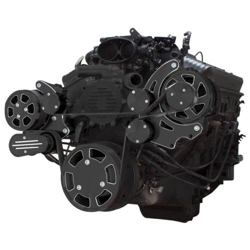CVF BD-LT1-WRAPTOR-ACO Black Diamond Serpentine System for LT1 Generation II - AC & Alternator - All Inclusive