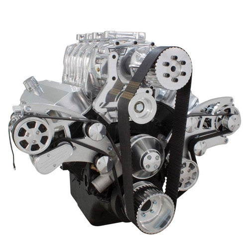CVF 454SC-WRAPTOR-PS Serpentine System for 396 427 & 454 Supercharger - Power Steering & Alternator - All Inclusive