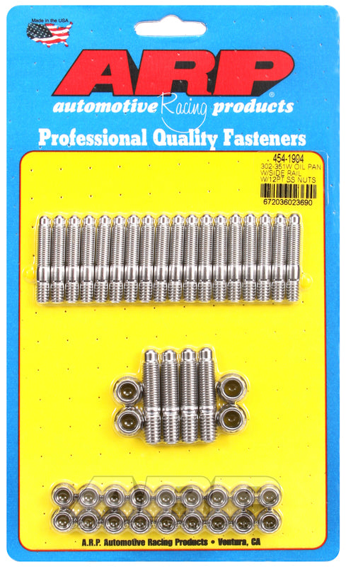 ARP 454-1904 Ford 302/351W Oil Pan Stud Kit w/ SIDe Rail
