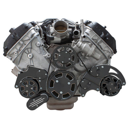 CVF BD-FC5-WRAPTOR-AC Black Diamond Serpentine System for Ford Coyote 5.0 - AC Power Steering & Alternator - All Inclusive