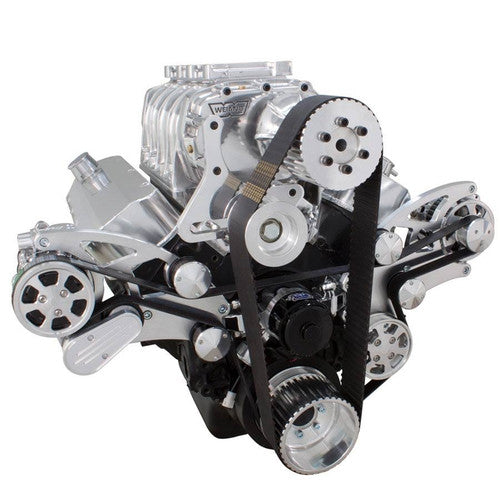 CVF 454SC-WRAPTOR-PS-EWP Serpentine System for 396 427 & 454 Supercharger - Power Steering & Alternator w/ Electric Water Pump - All Inclusive