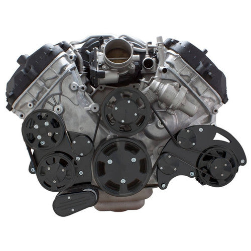 CVF B-FC5-WRAPTOR-PS Stealth Black Serpentine System for Ford Coyote 5.0 - Alternator & Power Steering - All Inclusive