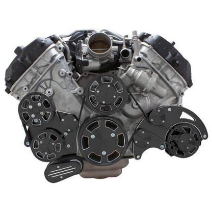 CVF BD-FC5-WRAPTOR-AC Black Diamond Serpentine System for Ford Coyote 5.0 - AC Power Steering & Alternator - All Inclusive