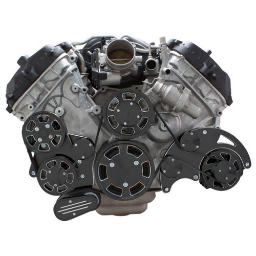 CVF BD-FC5-WRAPTOR-AC Black Diamond Serpentine System for Ford Coyote 5.0 - AC Power Steering & Alternator - All Inclusive
