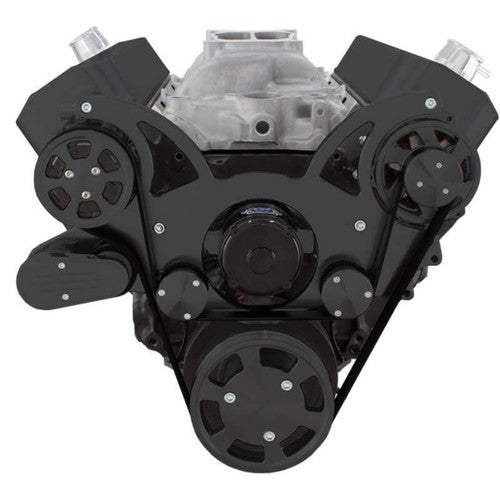 CVF B-454-WRAPTOR-AC-EWP Black Serpentine System for Big Block Chevy - AC Power Steering & Alternator w/ Electric Water Pump - All Inclusive