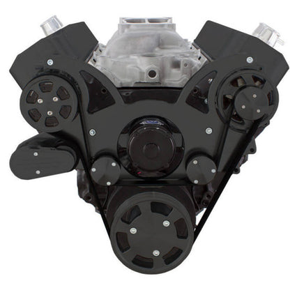 CVF B-454-WRAPTOR-ACO-EWP Black Serpentine System for 396 427 & 454 - AC & Alternator w/ Electric Water Pump - All Inclusive