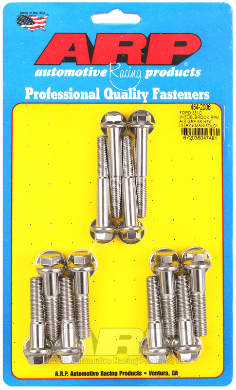 ARP 454-2006 Ford 351C w/ Edelbrock RPM Air Gap Hex Intake Manifold Bolt Kit