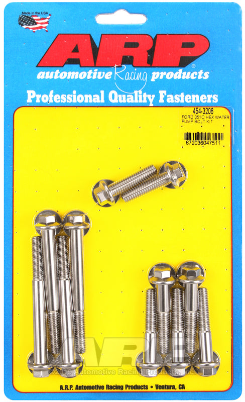 ARP 454-3206 Ford 351C SS Hex Water Pump Bolt Kit