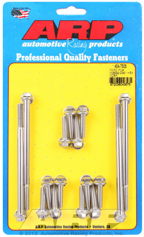 ARP 454-7503 SB Ford Pn# M-6582-Z351 Hex Valve Cover Bolt Kit